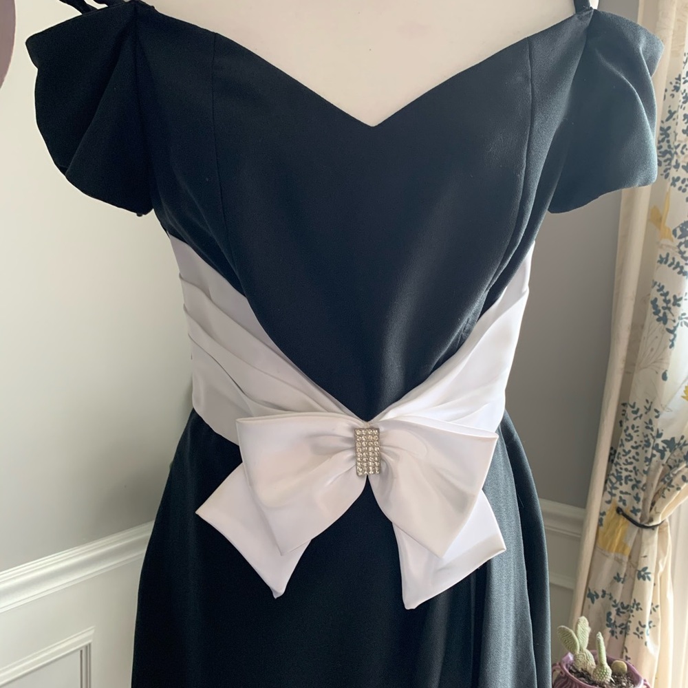 Vintage Black and White Prom Dress - Picture 4 of 8